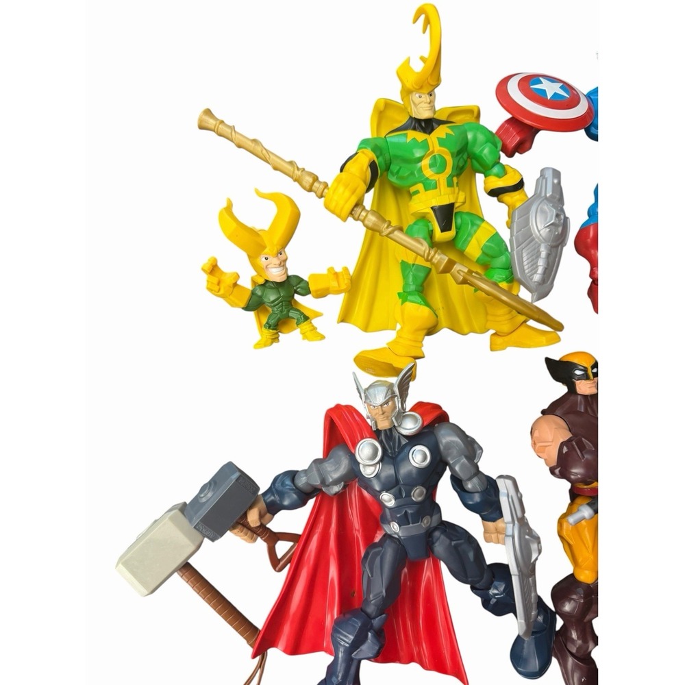 Marvel Hero Mashers Lot of 5 Thor Loki Captain America Wolverine Black Panther - Picture 2 of 12